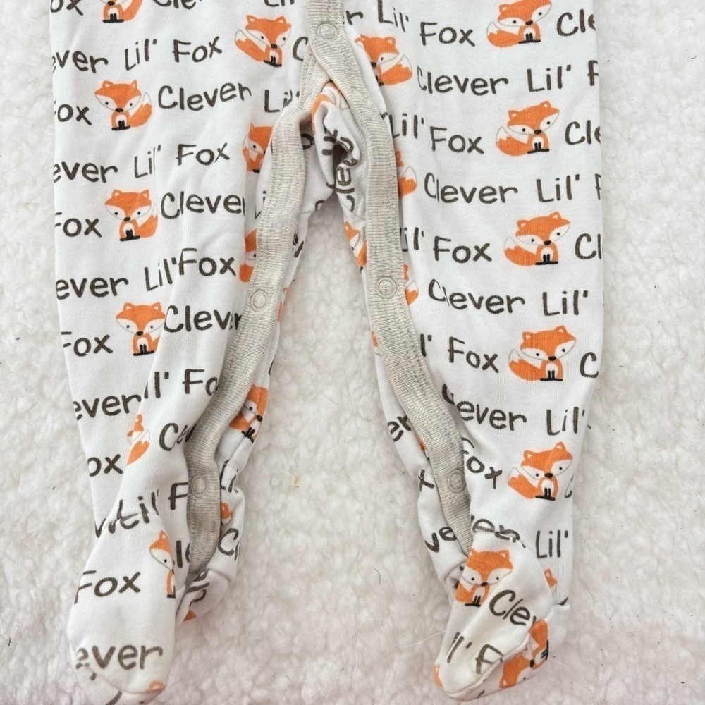 Baby Koala 3-6 Months Long Sleeves Footed Baby Sleeper w Foxes 100% Cotton 🦊 - Picture 4 of 5